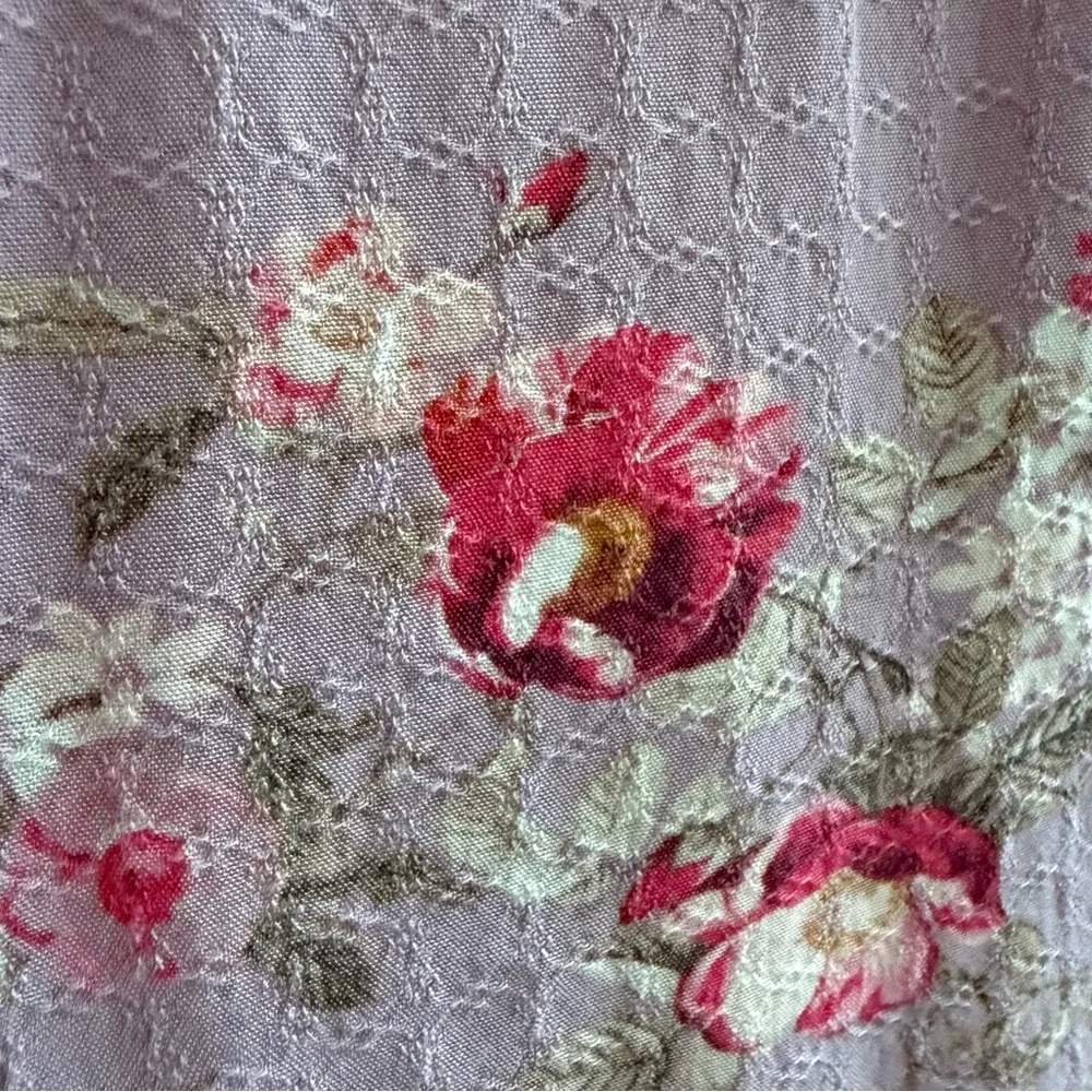 Feminine Fairy Crinkled Flowy Henley Oversized Soft Girl Pastel Purple Pink XL - Picture 11 of 13